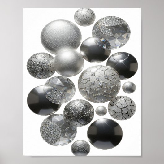 Cool Zilver EDELSTEEN SIERADEN Poster (Voorkant)