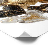 Cool Zilver Gouden Harten Poster (Hoek)
