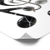 Cool Zilver MUSIC IN MOTION Tekst Ontwerp Poster (Hoek)