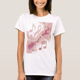 Cool Zilver MUZIEK IN DE LUCHT Modern Design T-shirt