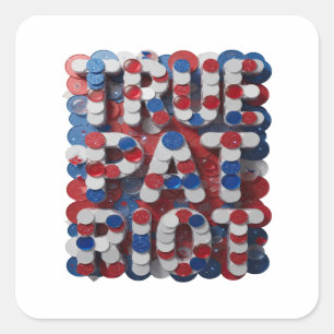 Cool Zilver TRUE PATRIOT RIOT Sticker Ontwerp