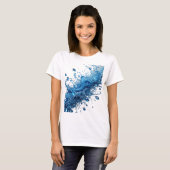 Cool Zilver WATER SPLASHES Slogan T-shirt (Voorkant volledig)