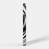 Cool Zilver Zwart Gestreepte Patroon iPhone Hoesje (Rechterkant)