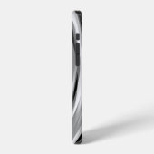 Cool Zilver Zwart Gestreepte Patroon iPhone Hoesje (Linkerkant)