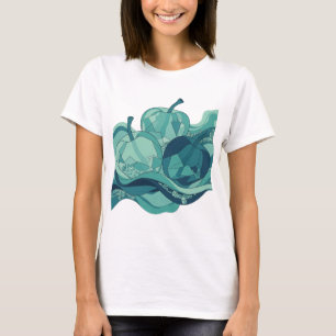 Cool Zilveren APPELS EN IJSS Kunstzinnig Motief T-shirt