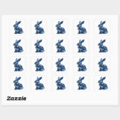 Cool Zilveren BLAUWE KONIJN Sticker Grafisch (Vel)