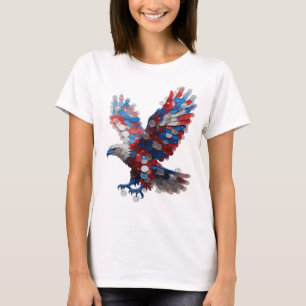 Cool Zilveren EAGLE Citaat Design T-shirt