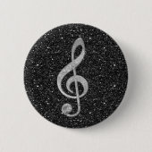 Cool zilveren glitter-schuurbedekking verdrievouwb ronde button 5,7 cm (Voorkant)