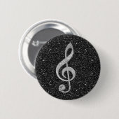 Cool zilveren glitter-schuurbedekking verdrievouwb ronde button 5,7 cm (Voorkant /achterkant)