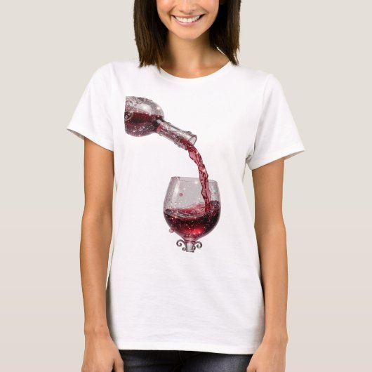 Cool Zilveren RED WINE Statement T-shirt (Voorkant)
