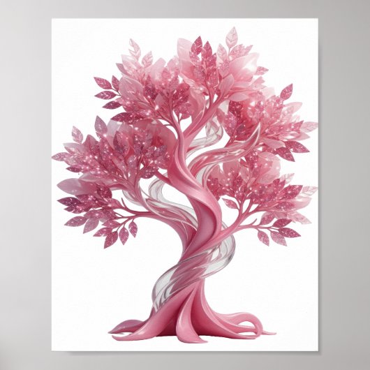 Cool Zilveren ROZE BOOM Poster (Voorkant)
