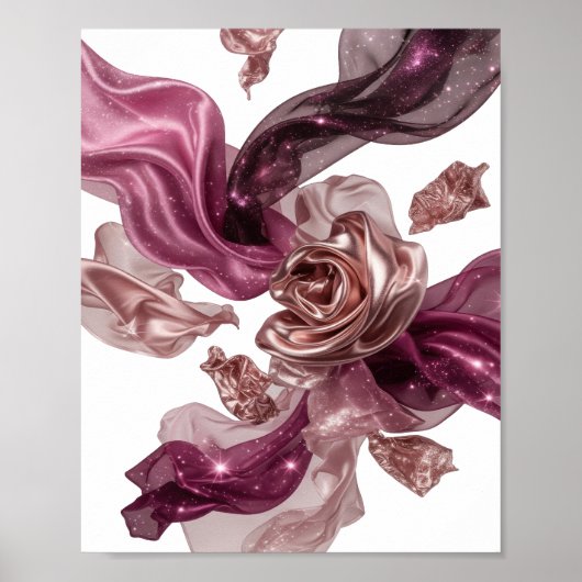 Cool Zilveren STOF ROZEN Design Poster (Voorkant)