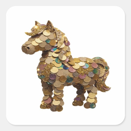 Cool Zilveren UNICORN COINS Sticker Kunst (Voorkant)