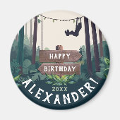 Cool Zipline Forest Outdoor Adventure Botanical Magneet (Voorkant)