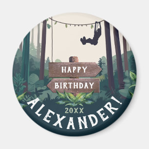 Cool Zipline Forest Outdoor Adventure Botanical Magneet