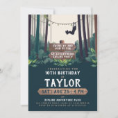 Cool Zipline Forest Verjaardag Outdoor Avontuur Kaart (Voorkant)