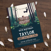 Cool Zipline Forest Verjaardag Outdoor Avontuur Kaart