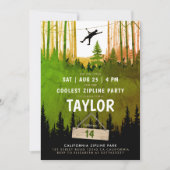 Cool Zipline Green Forest Trees Natuur Adventure Kaart (Voorkant)