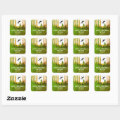 Cool Zipline Outdoor Groen Bos Avontuur Vierkante Sticker (Vel)