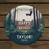 Cool Ziplining Bos Verjaardag Buitengroen Papieren Bordje