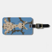 Cool zittende giraffe bagagelabel (Voorkant horizontaal)