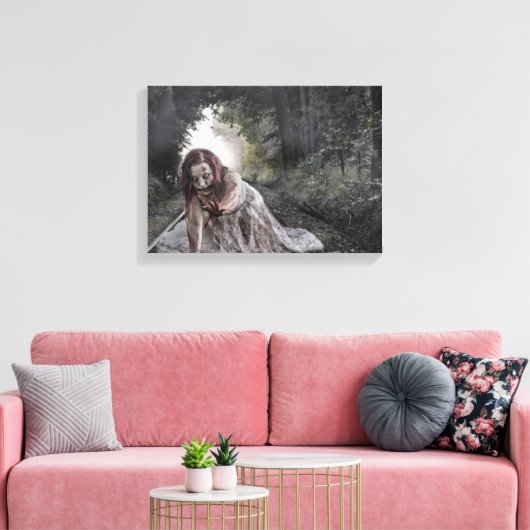 Cool Zombie Girl Canvas Afdruk (Insitu (Woonkamer))