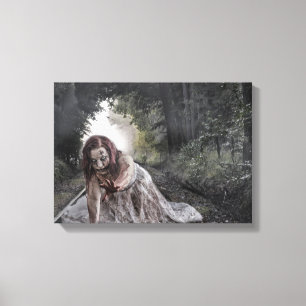 Cool Zombie Girl Canvas Afdruk