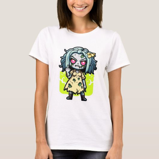 cool ZOMBIE GIRL halloween brat easy costume T-shirt (Voorkant)