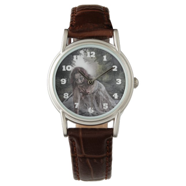 Cool Zombie Girl Horloge (Voorkant)