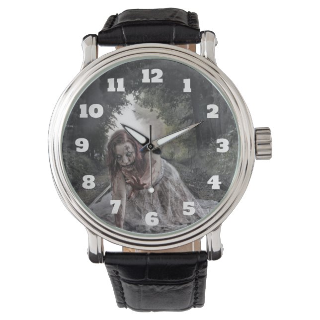 Cool Zombie Girl Horloge (Voorkant)