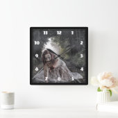 Cool Zombie Girl Vierkante Klok (Huis)