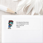 Cool Zombie Guy die op zoek is naar hersenen Etiket (Insitu)