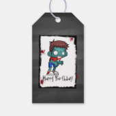 Cool Zombie Guy Illustratie Happy Birthday Cadeaulabel (Voorkant)