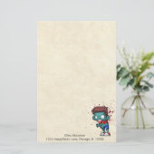 Cool Zombie Man met bloed/schilder Briefpapier (Staand voorkant)