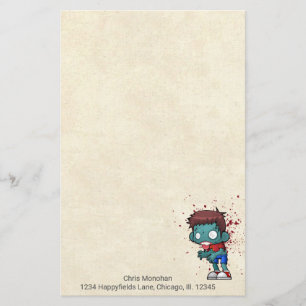 Cool Zombie Man met bloed/schilder Briefpapier