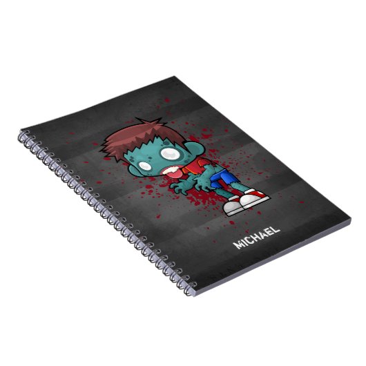 Cool Zombie Man met bloed/schilder Notitieboek (Rechterzijde)