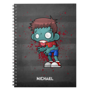 Cool Zombie Man met bloed/schilder Notitieboek