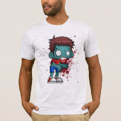 Cool Zombie Man met bloed/schilder T-shirt (Voorkant)