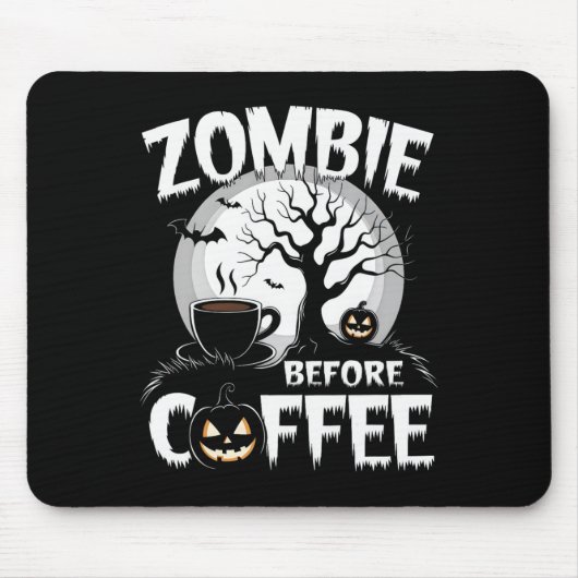 Cool Zombie Voor Koffie Halloween Grappig Muismat (Voorkant)
