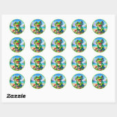Cool Zomer kikker liefhebbers strand Classic Ronde Sticker (Vel)