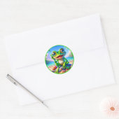Cool Zomer kikker liefhebbers strand Classic Ronde Sticker (Envelop)