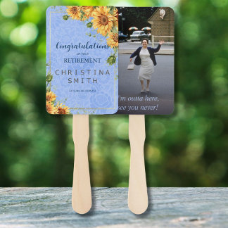 Cool Zomer Zonnebloem Waterverf Pensioen Party Handwaaier