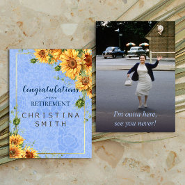 Cool Zomer Zonnebloem Waterverf Pensioen Party Kaart