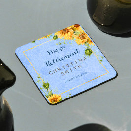 Cool Zomer Zonnebloem Waterverf Pensioen Party Kartonnen Onderzetters