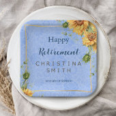 Cool Zomer Zonnebloem Waterverf Pensioen Party Papieren Bordje