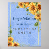 Cool Zomer Zonnebloem Waterverf Pensioen Party Poster (Voorkant)