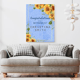 Cool Zomer Zonnebloem Waterverf Pensioen Party Poster