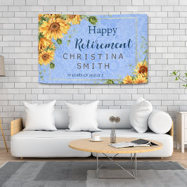 Cool Zomer Zonnebloem Waterverf Pensioen Party Spandoek