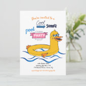 Cool Zomer Zwembad Party uitnodiging (Staand voorkant)