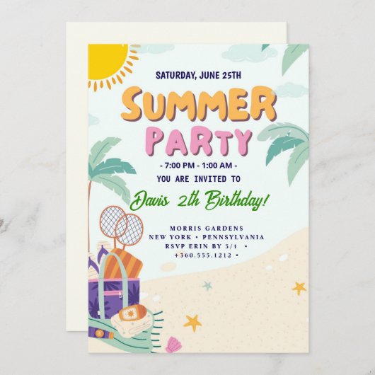 COOL zomerfeest Kaart (Voorkant / Achterkant)